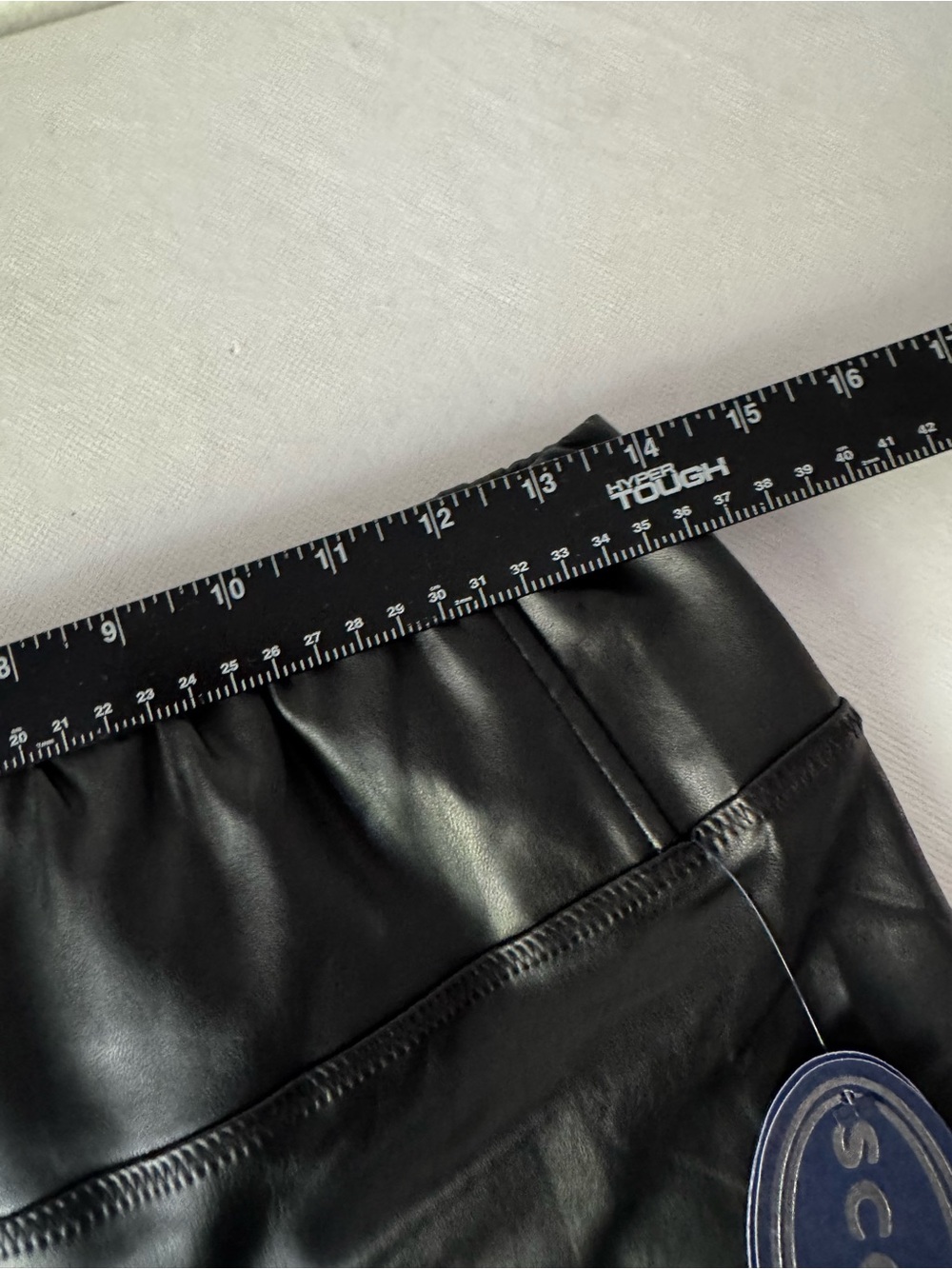 Scoop Faux Leather Black Stretch Leggings Size L 12 14 Edgy Rocker Chic NEW NWT - Picture 9 of 14